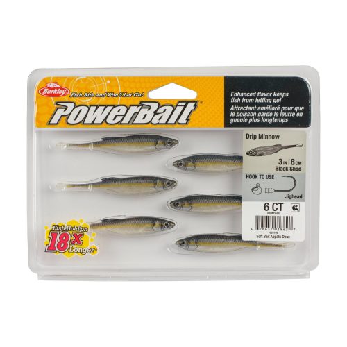 Berkley PowerBaitDripMinnow BlackShad 3in PKG