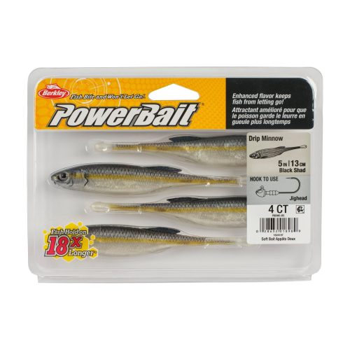 Berkley PowerBaitDripMinnow BlackShad 5in PKG