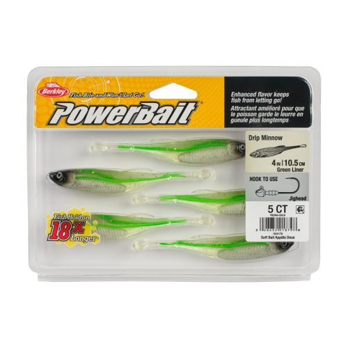 Berkley PowerBaitDripMinnow GreenLiner 4in PKG