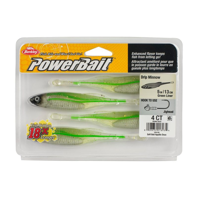 Berkley PowerBaitDripMinnow GreenLiner 5in PKG