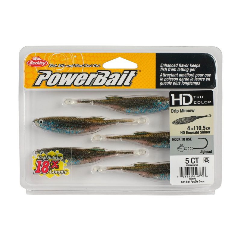 Berkley PowerBaitDripMinnow HDEmeraldShiner 4in PKG