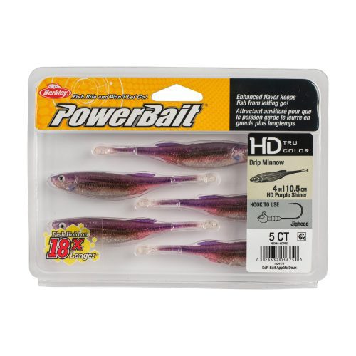 Berkley PowerBaitDripMinnow HDPurpleShiner 4in PKG