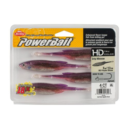 Berkley PowerBaitDripMinnow HDPurpleShiner 5in PKG