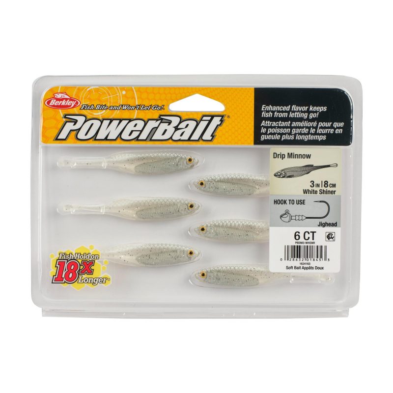 Berkley PowerBaitDripMinnow WhiteShiner 3in PKG