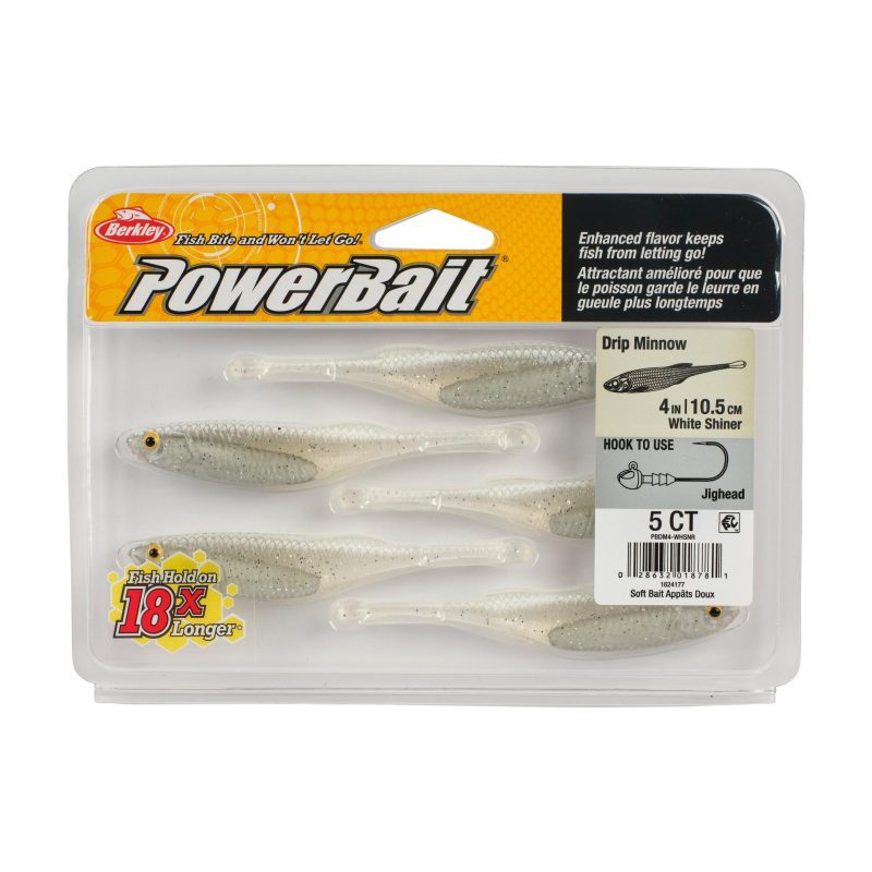 Berkley PowerBaitDripMinnow WhiteShiner 4in PKG