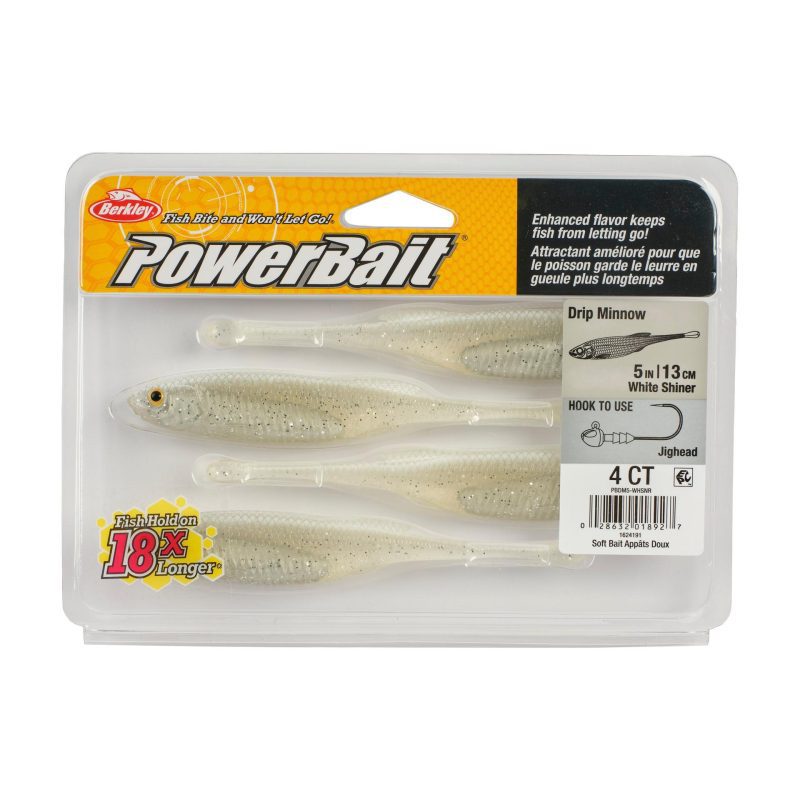 Berkley PowerBaitDripMinnow WhiteShiner 5in PKG