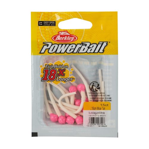 Berkley PowerBaitFloatingMiceTails Bubblegum White 2in PKG