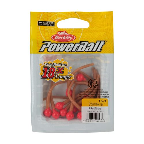 Berkley PowerBaitFloatingMiceTails FluorescentRed Natural 2in PKG