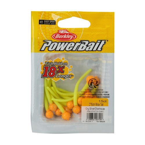 Berkley PowerBaitFloatingMiceTails OrangeSilver Chartreuse 2in PKG