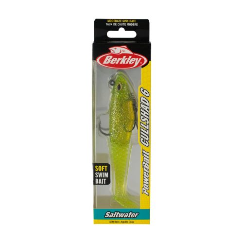 Berkley PowerBaitSaltwaterPre RiggedCullshad ChartreuseFlash 6in PKG