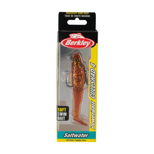 Berkley PowerBaitSaltwaterPre RiggedCullshad RootbeerGold 4in PKG