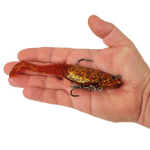 Berkley PowerBaitSaltwaterPre RiggedCullshad RootbeerGold 6in HAND