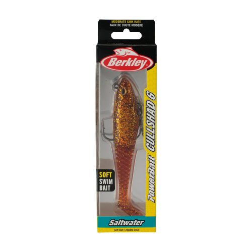 Berkley PowerBaitSaltwaterPre RiggedCullshad RootbeerGold 6in PKG