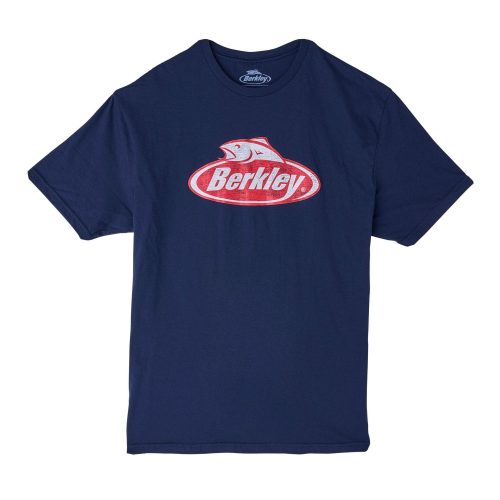 Berkley ShortSleeveDistressedLogoT Shirt Navy alt1